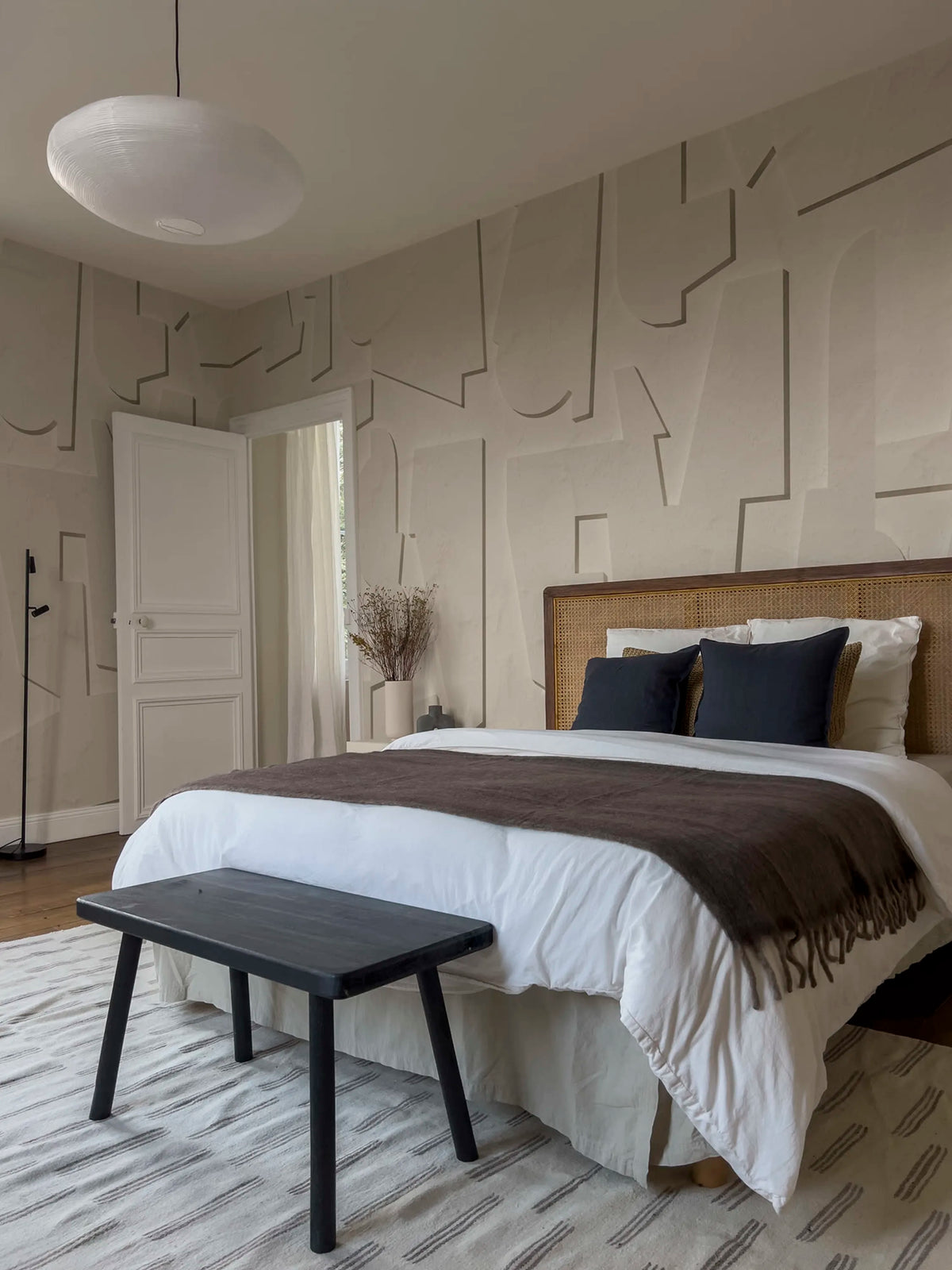 Abstract Wood, Beige Mural Wallpaper - room preview 04