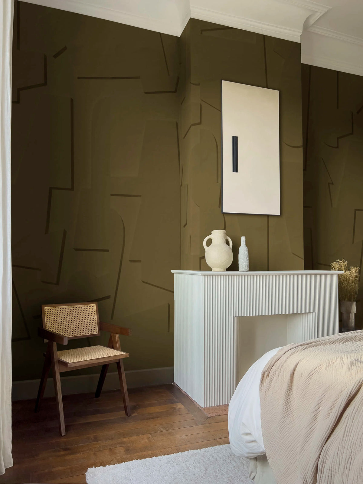 Abstract Wood, Brown Mural Wallpaper - room preview 04