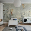 Bloomy Fields of Marion, Blue Mural Wallpaper - room preview 04