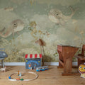 Water Song, Aqua Green Mural Wallpaper - room preview 04