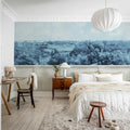 Panorama Views, Vintage Blue Mural Wallpaper - room preview 04