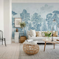 Scandinavian Bellewood, Vintage Blue Mural Wallpaper - room preview 04