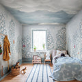Happy Haven, Light Blue Mural Wallpaper - room preview 04