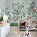 Happy Haven, Green Mural Wallpaper - room preview 04