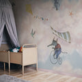 In the Clouds, Pink Mural Wallpaper - room preview 04