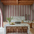 Bold Stripes, Blue Mural Wallpaper - room preview 04