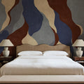 Flowing Forms, Dark Blue Mural Wallpaper - room preview 04