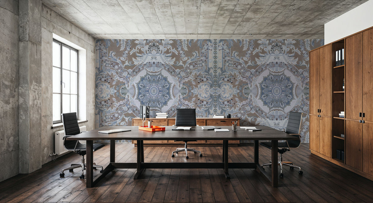 Gentle Branches, Beige & Lavender Mural Wallpaper - room preview 05