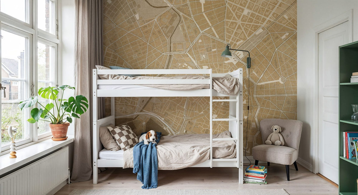 Palma De Mallorca City Ochre Mural Wallpaper - room preview 05