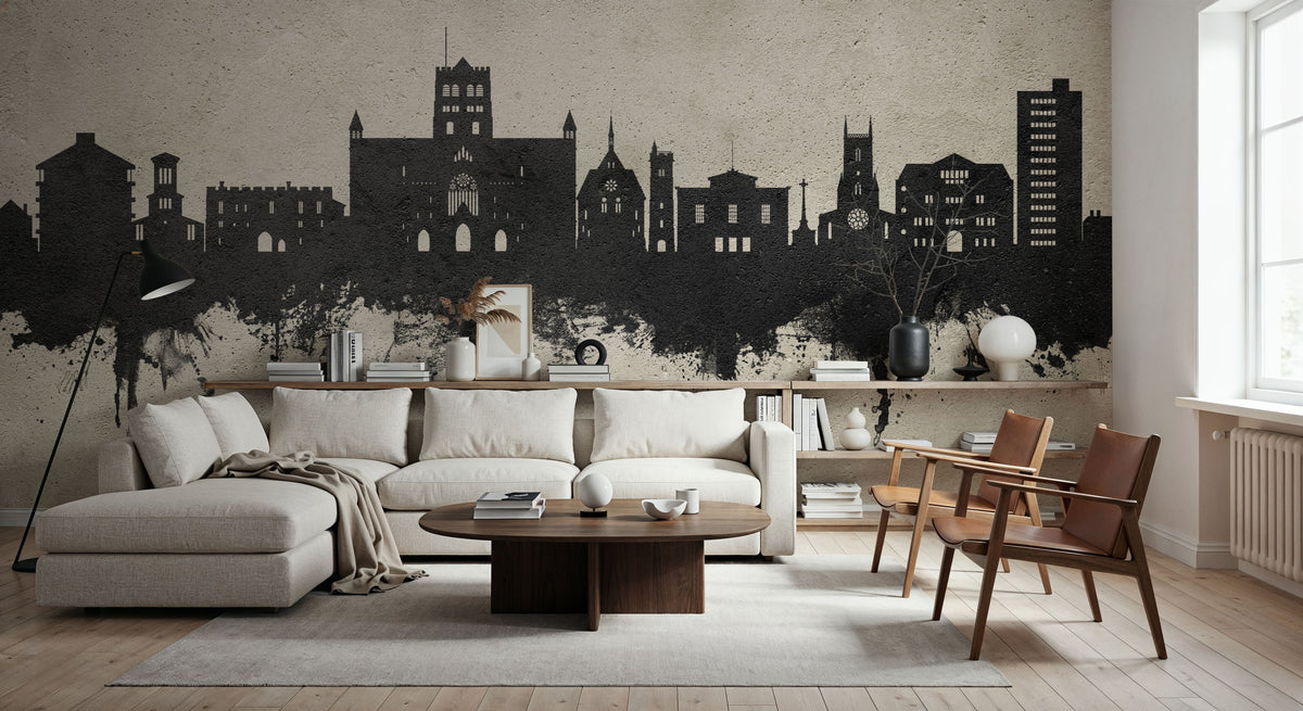 St Albans England Skyline Concrete Mural Wallpaper - room preview 05
