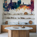 Port Elizabeth South Africa Skyline Blue & Bronze Mural Wallpaper - room preview 05