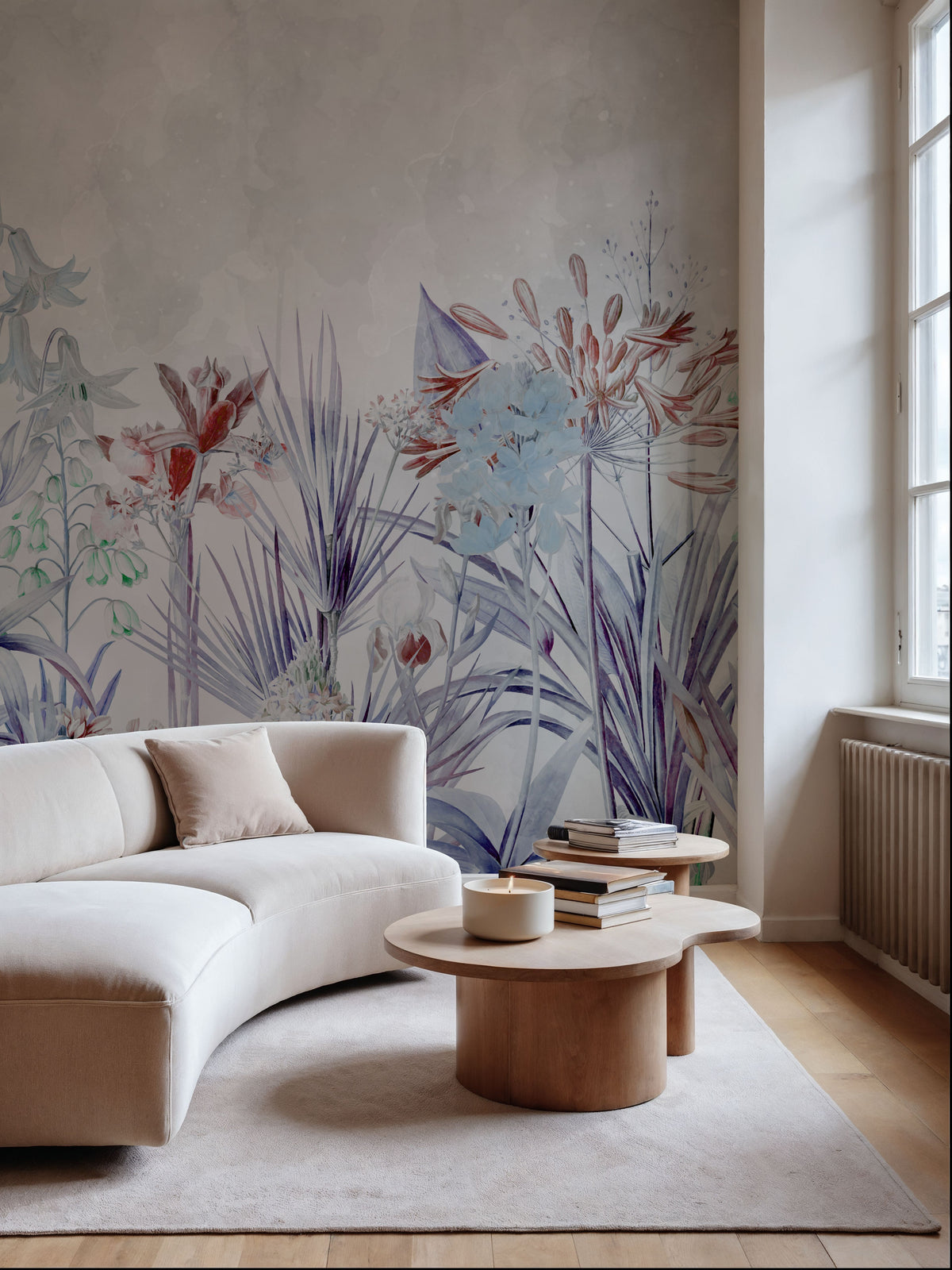 Field of Dreams Soothing Blue Mural Wallpaper - room preview 05
