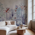 Field of Dreams Soothing Blue Mural Wallpaper - room preview 05