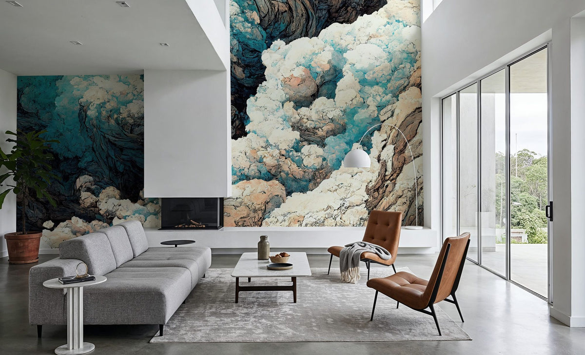 Clouds and Waves Mural Wallpaper - room preview 05