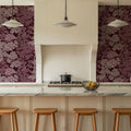 Overleaf Woodland Pattern, Burgundy Mural Wallpaper - room preview 05