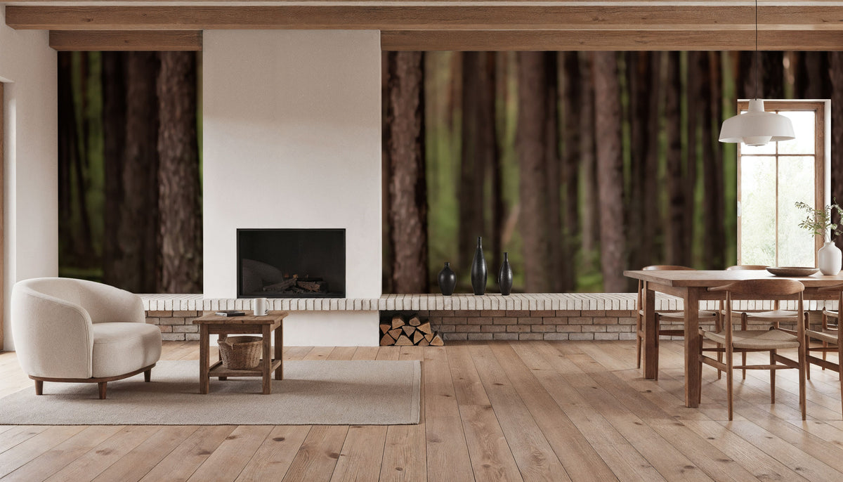 Dark Pine Forest Mural Wallpaper - room preview 05