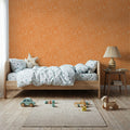 Petals on Orange Mural Wallpaper - room preview 05