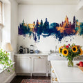 Jerez Spain Skyline Blue & Bronze Mural Wallpaper - room preview 05