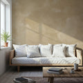 Painted Dreamy Clouds, Butter Yellow Mural Wallpaper - room preview 05