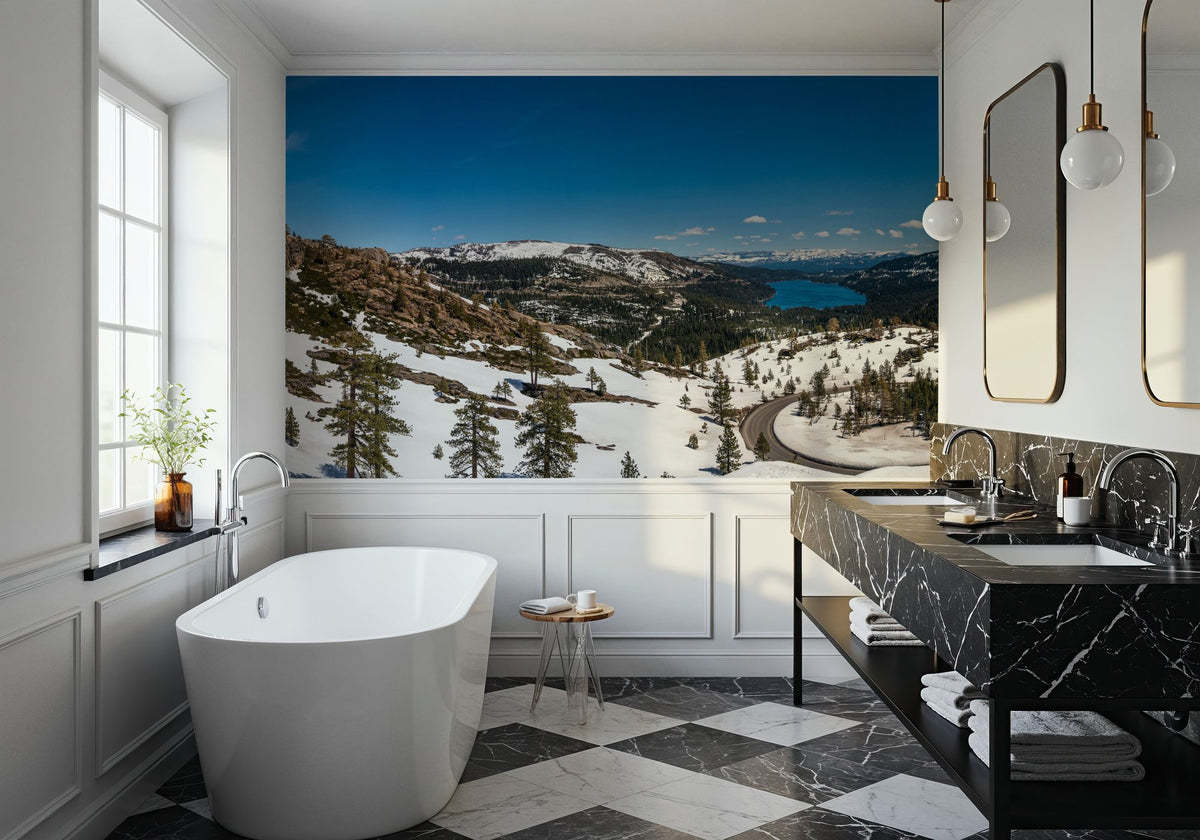 Sierra Nevada Snow Mural Wallpaper - room preview 05