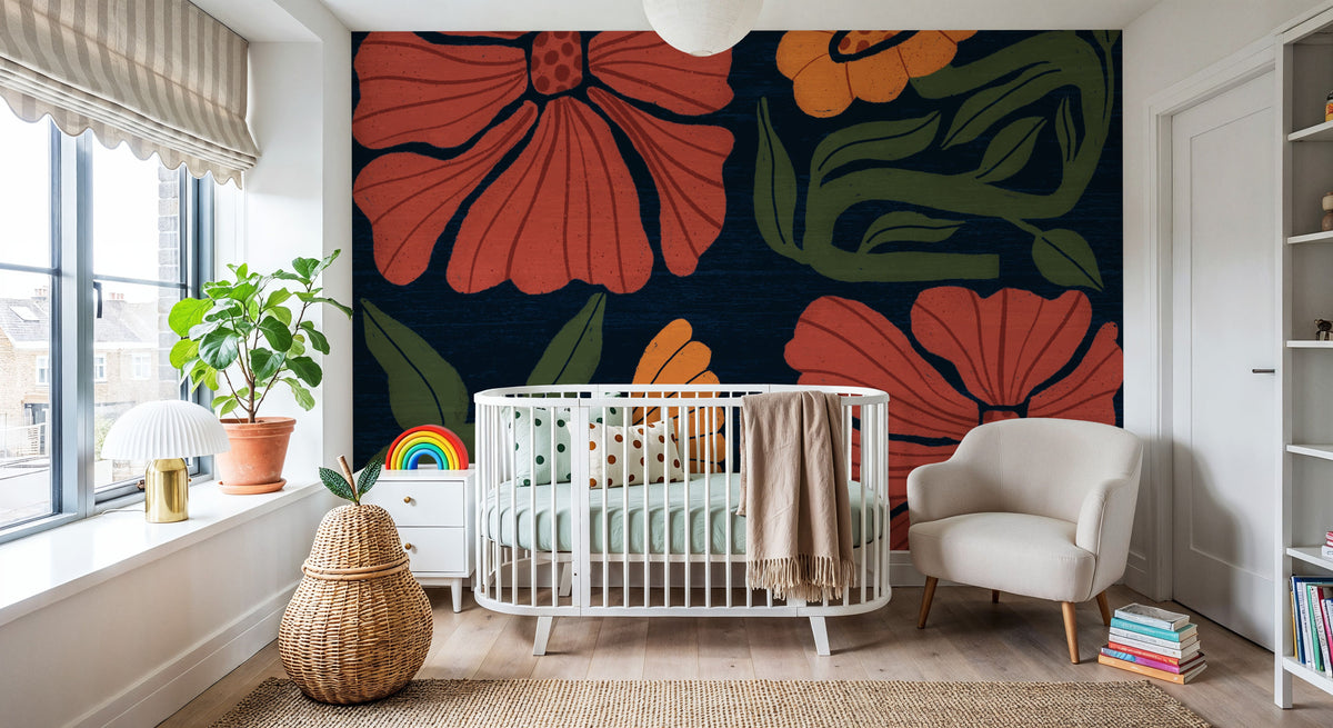 Modern Blooms I Mural Wallpaper - room preview 05