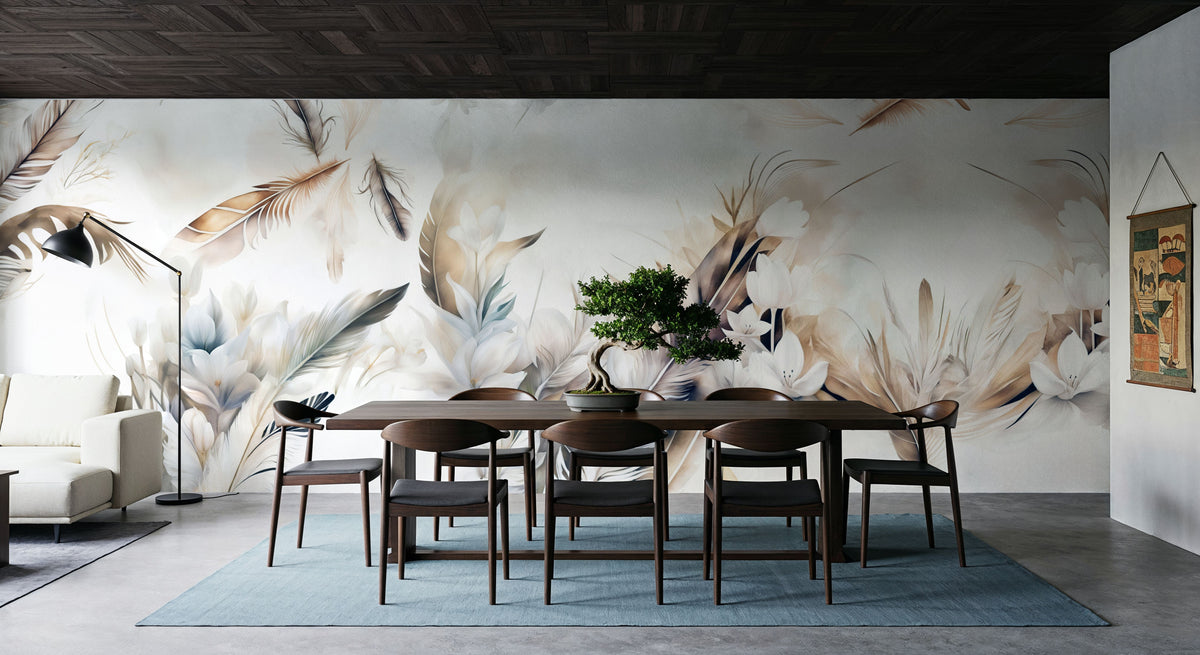 Tender Love Blue Yellow Mural Wallpaper - room preview 05