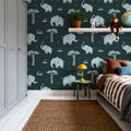Elephant Greetings Illustration Mural Wallpaper - room preview 05
