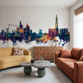Ho Chi Minh City Vietnam Skyline Blue & Bronze Mural Wallpaper - room preview 05