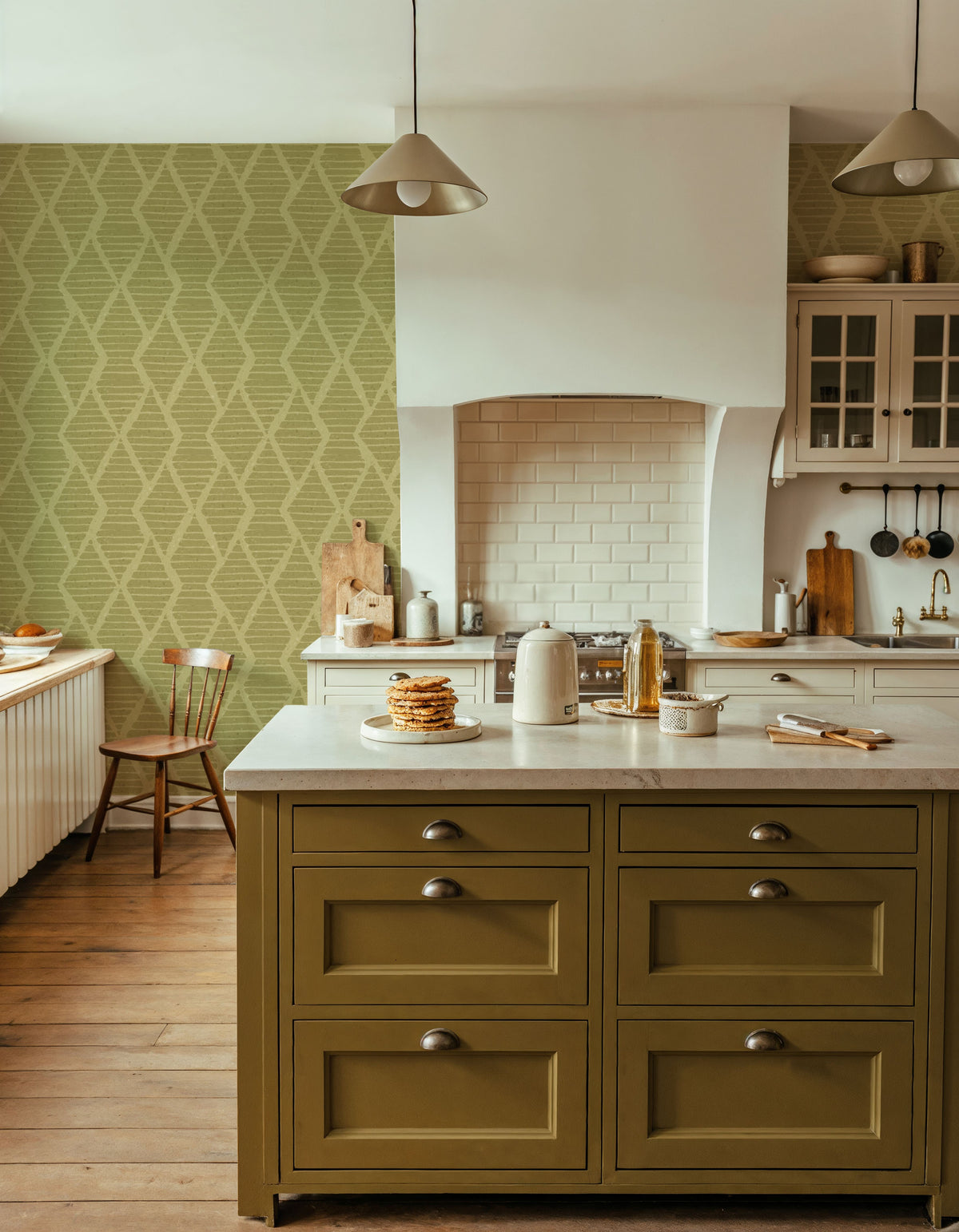 Harvest Time Swamp Green Mural Wallpaper - room preview 05