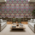 Floral Art Deco Aura, Pink Pop Mural Wallpaper - room preview 05