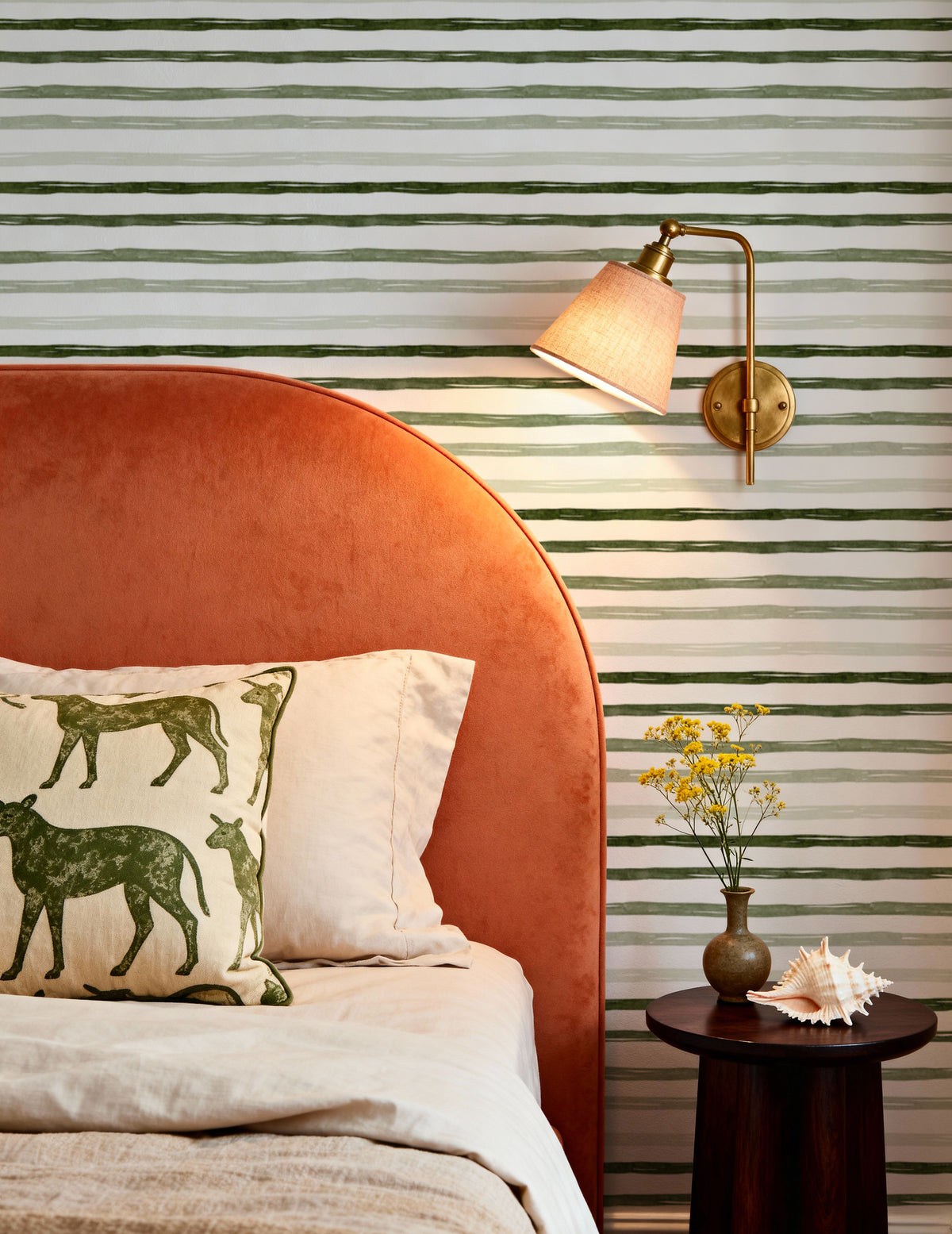 Green Stripes Mural Wallpaper - room preview 05