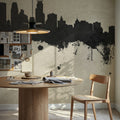 Minneapolis Minnesota Skyline Concrete Mural Wallpaper - room preview 05