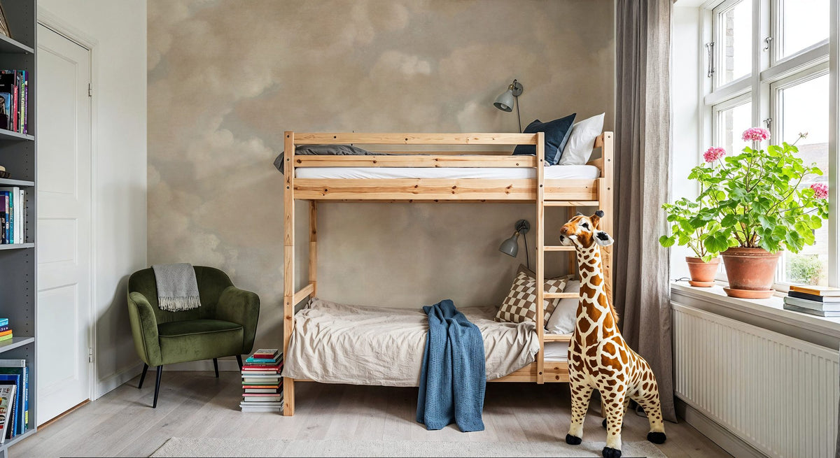 Painted Dreamy Clouds, Alpine Oat Mural Wallpaper - room preview 05