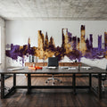 Riyadh Saudi Arabia Skyline Purple & Gold Mural Wallpaper - room preview 05