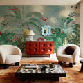 Birds of Paradise Green Mural Wallpaper - room preview 05