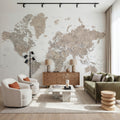 World Map Cities - Abey Mural Wallpaper - room preview 05