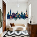 Lüneburg Germany Skyline Blue & Bronze Mural Wallpaper - room preview 05