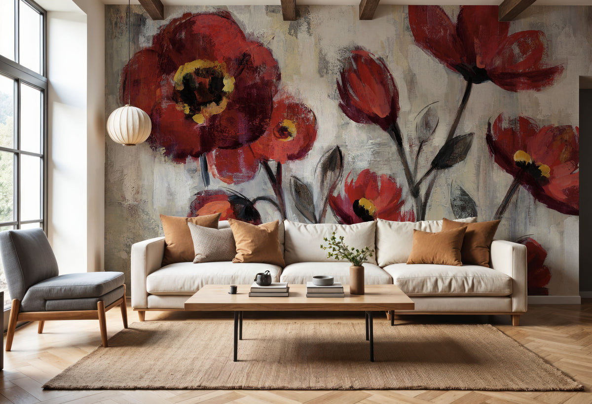 Floral Simplicity Mural Wallpaper - room preview 05