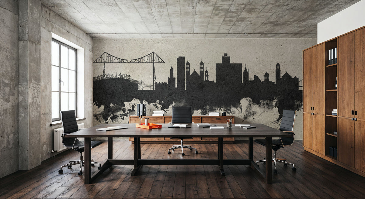Middlesbrough England Skyline Concrete Mural Wallpaper - room preview 05