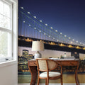 Illuminated Metropolis Bridge Mural Wallpaper - room preview 05