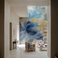 Sapphire Blue Floral II Mural Wallpaper - room preview 05