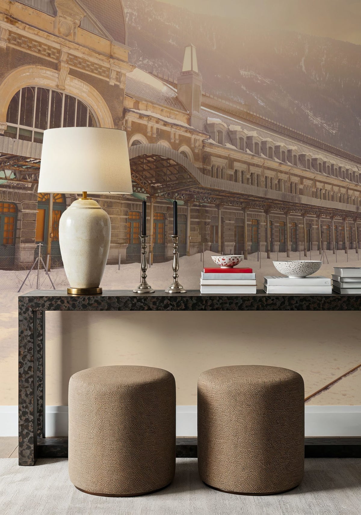 Winter Railway Terminal Mural Wallpaper - room preview 05