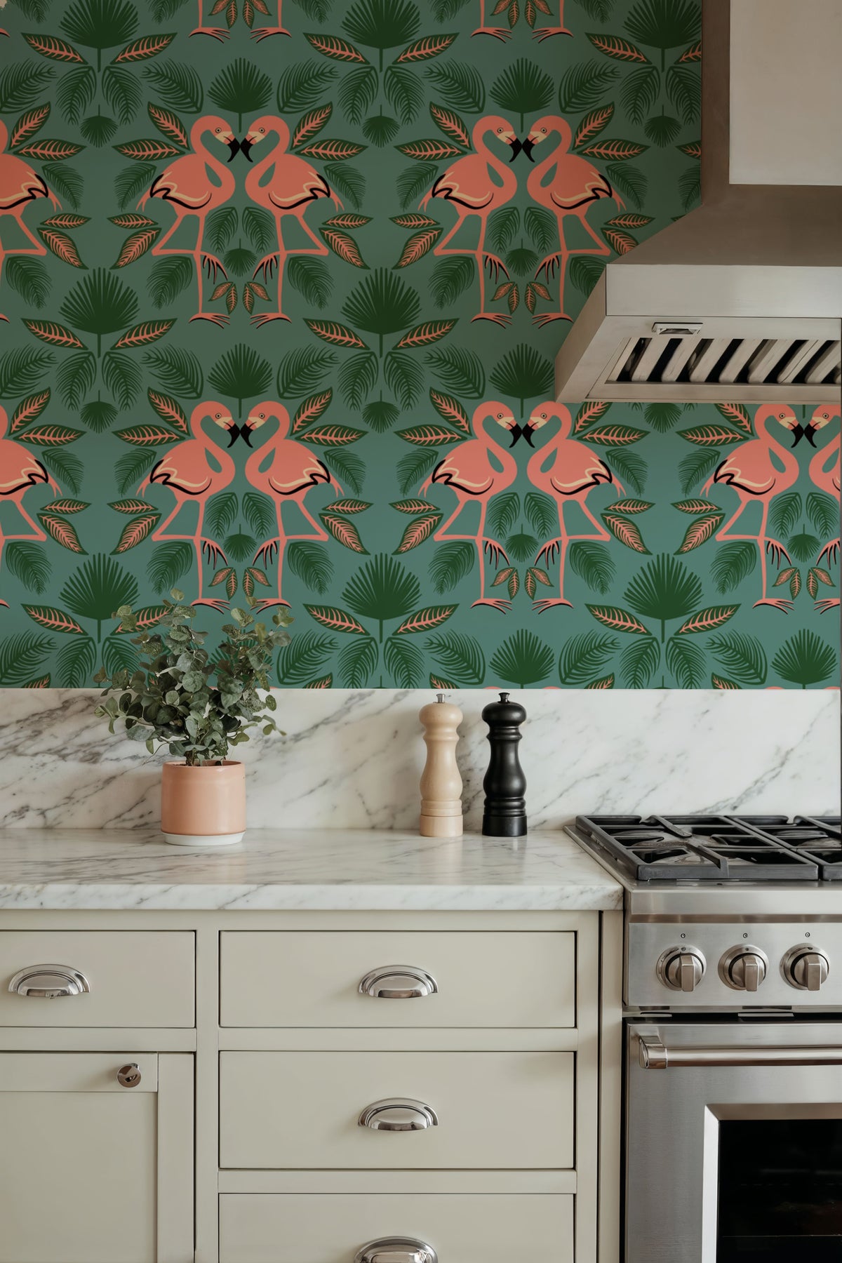 Flamingo Friends Mural Wallpaper - room preview 05
