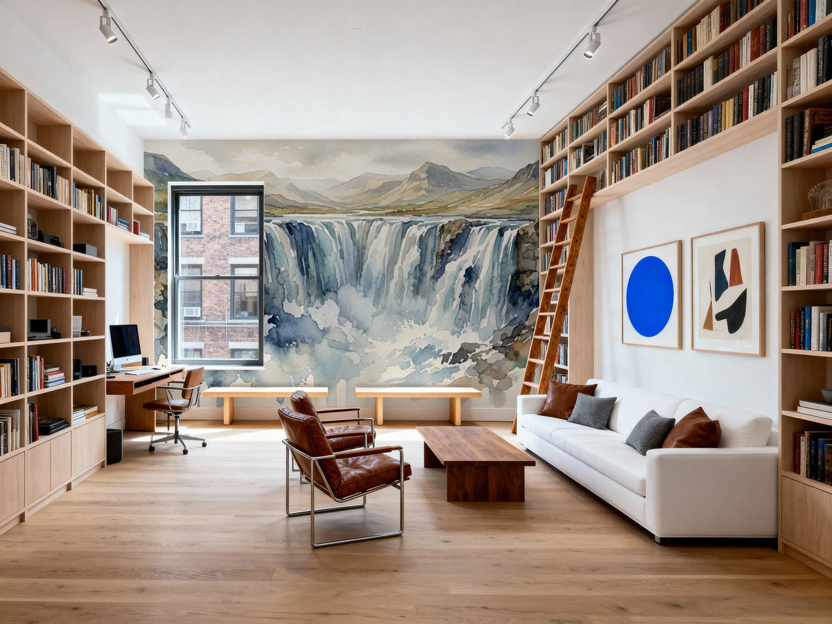Cascade - Watercolor Landscapes Series Mural Wallpaper - room preview 05