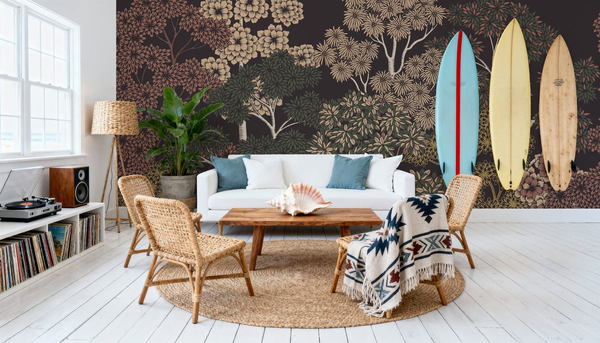 Overleaf Woodland, Cocoa Mural Wallpaper - room preview 05