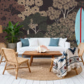 Overleaf Woodland, Cocoa Mural Wallpaper - room preview 05