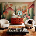 Cactus Sunset Vista Mural Wallpaper - room preview 05