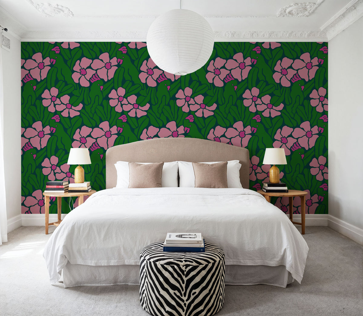 Flat Flowers Mural Wallpaper - room preview 05