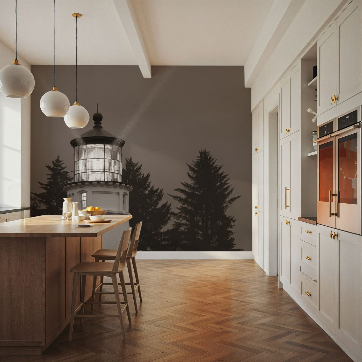 Oregon Coast Lighthouse Mural Wallpaper - room preview 05