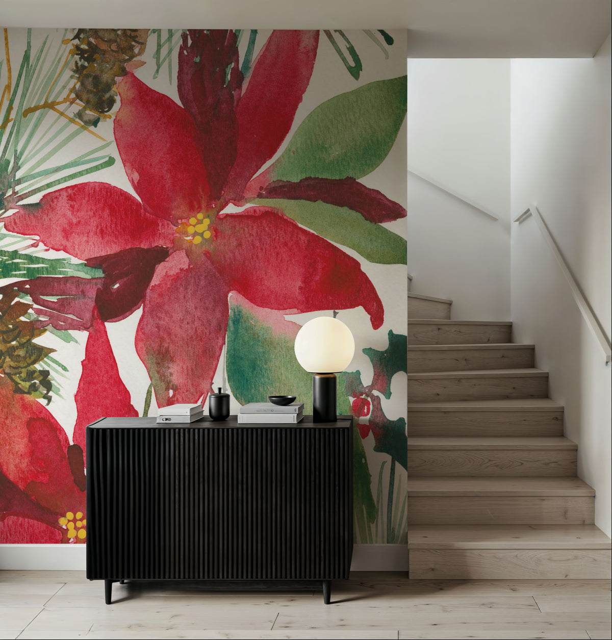 December Flowers Mural Wallpaper - room preview 05